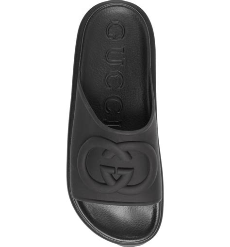 miami interlocking g logo slide sandal gucci|Gucci slide sandals.